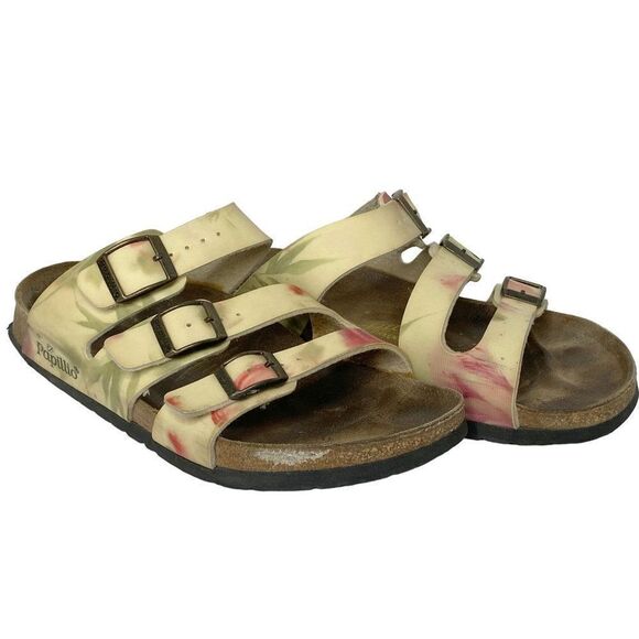 Birkenstock Papillio Womens Open Toe Triple Strap Floral Comfort Sandals Slides - Picture 8 of 8
